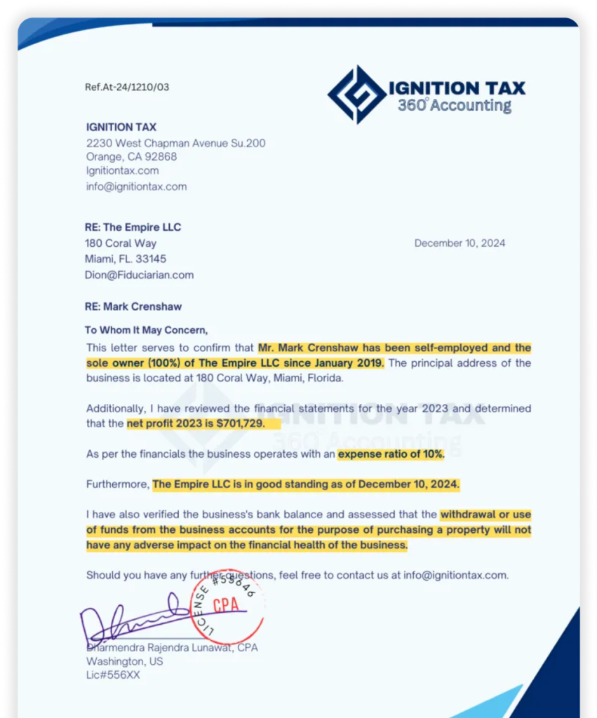 CPA Letter